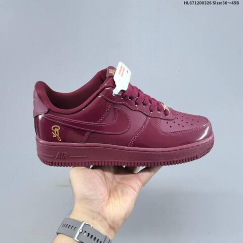 Nike Air Force 1 Low Black Grey White Burgundy Gold EU 36-45 Sneaker - Unisex BS-61134