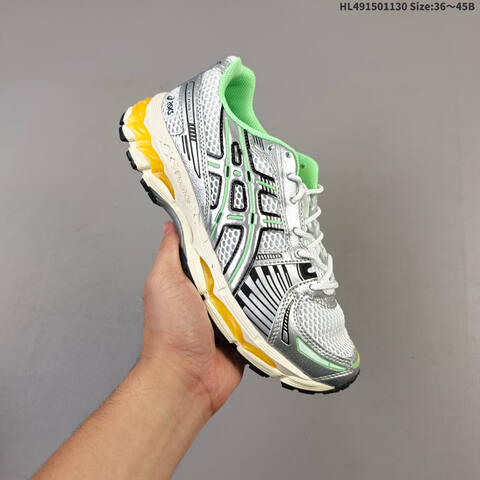 ASICS Gel-Kayano 12 1 Silver White Green Yellow EU 36-45 Running Shoe Running Sneakers - Unisex (BS-69206)