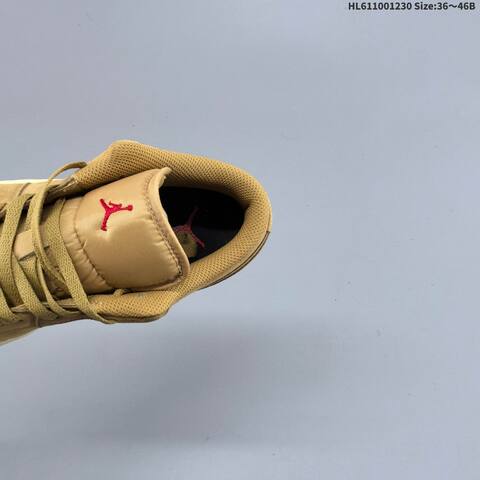 Jordan Air Jordan 1 Low HV4089-200 Tan Brown Suede With Sail Midsole And Red Accents EU 36-40 Casual - Unisex BS-67171