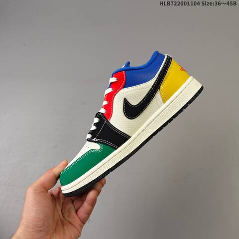 Jordan Air Jordan 1 Low White Green Black Red Blue Yellow EU 36-45 Basketball - Unisex (BS-63921)