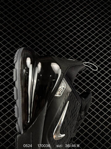 Nike Air Max 270 Black Metallic Silver Dark Grey EU 36-46 Running - Unisex (BS-71245)