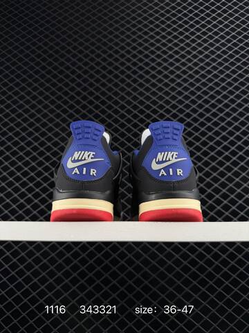 Jordan Air Jordan 4 Retro Black Red Blue Cream White EU 36-47 Basketball Shoe - Unisex BS-80248