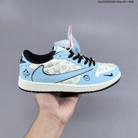 Nike Air Jordan 1 Black White Light Blue Red EU 36-45 Lifestyle - Unisex (BS-67051)