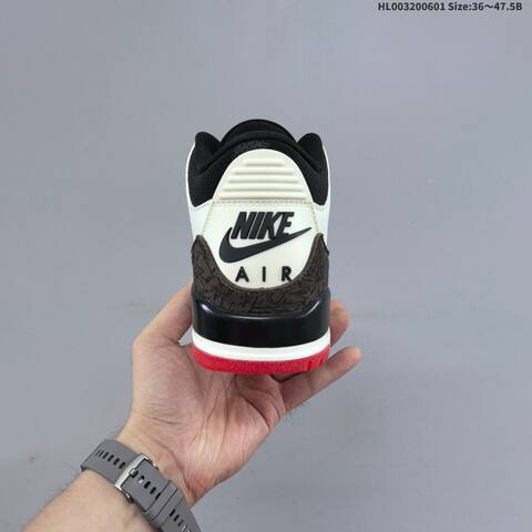 Jordan Air Jordan 3 OG White Black Red 36-47 5 Basketball - Unisex (BS-65827)