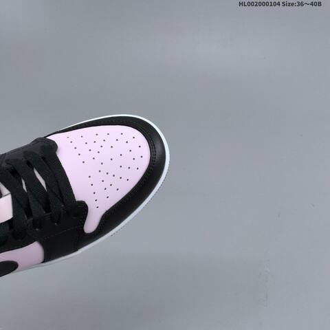 Jordan Air Jordan 1 Low Black Pink White 36 40B Casual - Women's (BS-67122)