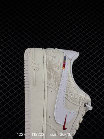 Nike Air Force 1 07 LV8 Cream White With Red Accents 36-45 Casual - Unisex (BS-73454)
