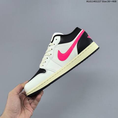 Jordan Air Jordan 1 Low Black White Pink EU 36-46 Basketball - Unisex (BS-67248)