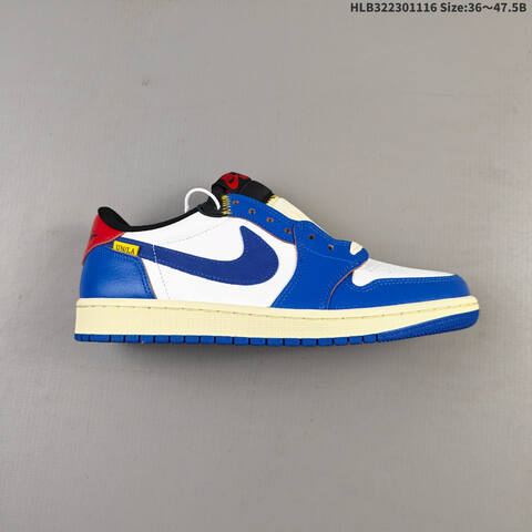 Jordan Air Jordan 1 Low White Blue Red Black Cream 36 47 5 Casual - Unisex (BS-63620)