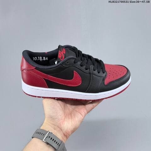 Nike Air Jordan 1 Retro Low OG Black Red White EU 36 47 5 Casual - Unisex (BS-65831)