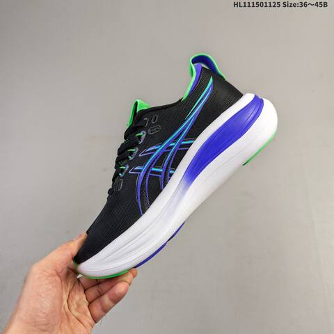 ASICS Gel-Nimbus 27 Black Green Blue White EU 36-45 Running Shoe Running Sneakers - Unisex (BS-69231)