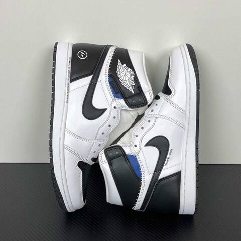 Jordan Union LA x Fragment Design x Air Jordan 1 High II7202-100 White Black Blue Basketball Shoe BS-87148