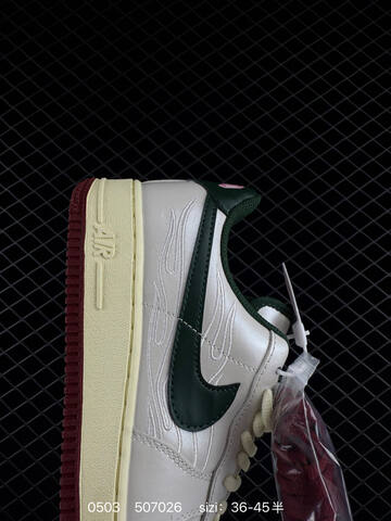 Nike Air Force 1 07 Low White Green Burgundy Cream 36-45 Lifestyle - Unisex (BS-71714)