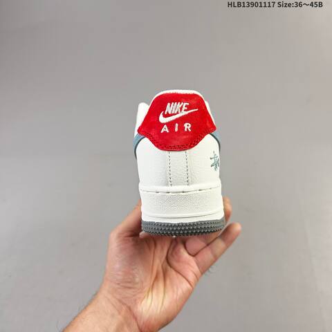 Nike Air Force 1 07 Low Stussy Off White Grey Blue Red EU 36-45 Sneaker - Unisex (BS-63559)