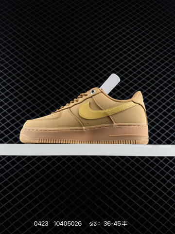 Nike Air Force 1 LV8 FZ7372-200 Wheat Flax Tan Nubuck With Golden Yellow Swoosh Gum Outsole EU 36-45 Half Sizes Available Lifestyle - Unisex (BS-71910)