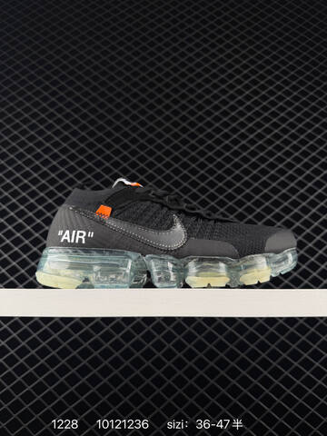 Nike Off-White x Air VaporMax Flyknit Black White And White Cream EU 36-47 5 Running - Unisex BS-73428