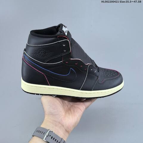 Jordan Air Jordan 1 High OG Black Muslin With Multicolor Accents 35 5 47 5 Casual - Unisex (BS-66091)