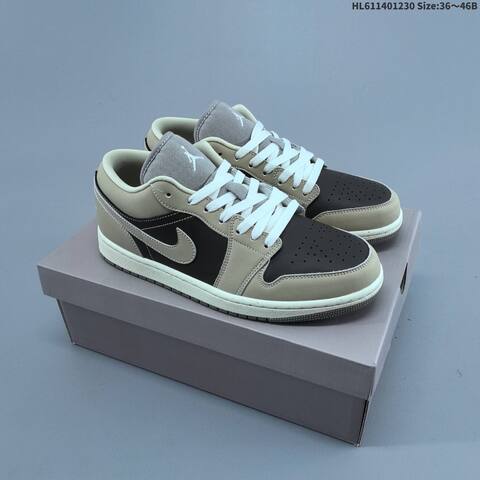 Nike Air Jordan 1 Low Black Grey Beige White 36-46 Lifestyle - Unisex (BS-67172)