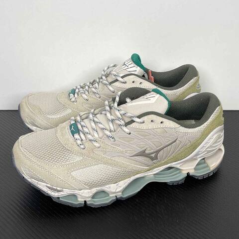 Mizuno Wave Prophecy LS D1 GA238701 Beige Off White Sage Green Teal Running Shoe Running Sneakers (BS-86777)