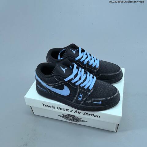 Jordan Air Jordan 1 Low Black University Blue EU 36-45 Casual - Unisex (BS-66023)