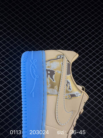 Nike Air Force 1 07 Low Beige Tan With Translucent Blue Sole EU 36-45 Lifestyle - Unisex (BS-73159)