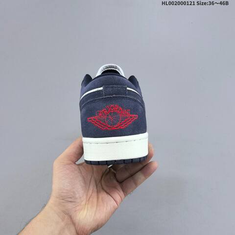 Jordan Air Jordan 1 Low Obsidian Suede White Navy 36 46B Casual - Women's (BS-66895)