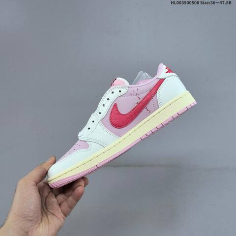 Jordan Travis Scott x Air Jordan 1 Low Pink White Red EU 36-47 5 Basketball - Unisex (BS-66017)