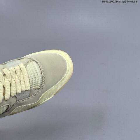 Nike Air Jordan 4 Retro x Off-White Cream Sail Cream 36 47 5 Casual - Unisex (BS-66971)