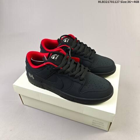 Nike SB Dunk Low Pro Supreme Black Olive Black Red EU 36-46 Skate Shoe - Unisex BS-63004