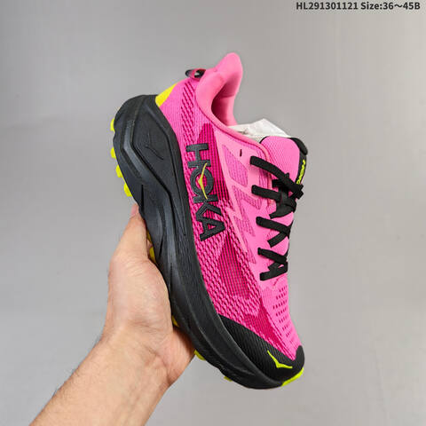 HOKA Challenger 8 Pink Black Neon Yellow EU 36-45 Trail Shoe Trail Running Sneakers Unisex BS-69458