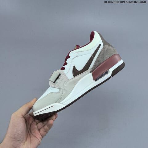 Jordan Air Jordan Legacy 312 Low White Burgundy Brown Cream 36 46B Lifestyle - Women's (BS-67044)