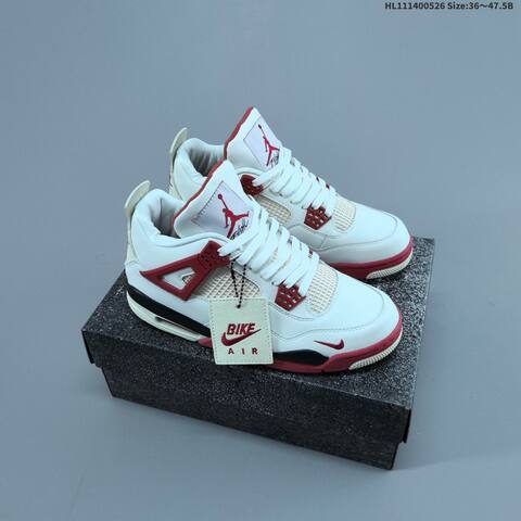 Jordan Air Jordan 4 Retro OG White Red Black EU 36-47 5 Basketball - Unisex (BS-65866)