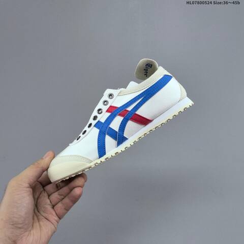 Onitsuka Tiger Mexico 66 Slip On White Blue Red Cream EU 36-45 Sneaker Casual Sneakers - Unisex (BS-68801)