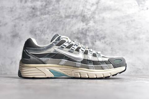 Nike P-6000 Grey Silver Cream White Blue Running Shoe (BS-59692)