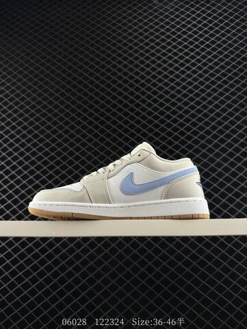 Jordan Air Jordan 1 Low 553558-146 White Light Grey Light Blue Gum Brown EU 36-46 Skate Shoe - Unisex (BS-81130)