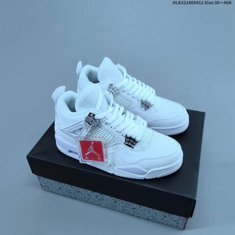Jordan Air Jordan 4 Retro Pure Money White Silver 36 46 Basketball - Unisex (BS-66218)