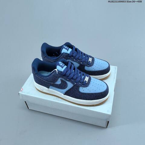 Nike Air Force 1 07 Low Dark Blue Light Blue White Gum EU 36-45 Sneaker - Unisex (BS-59981)