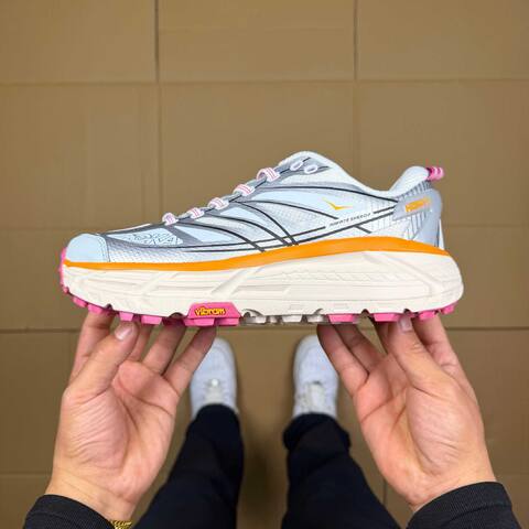HOKA ONE ONE Mafate Speed 2 White Grey Orange Pink Trail Shoe Trail Running Sneakers BS-86890