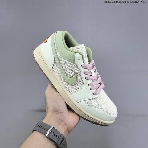 Jordan Air Jordan 1 Low Sail Light Green Pink Orange EU 36-40 Casual - Unisex BS-65907