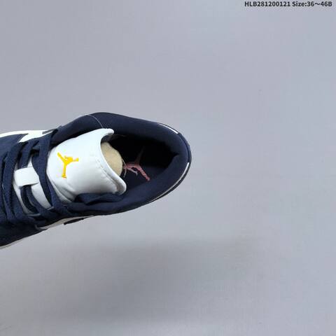 Jordan Air Jordan 1 Low Obsidian Suede Navy White Yellow 36 46B Casual - Women s BS-66891
