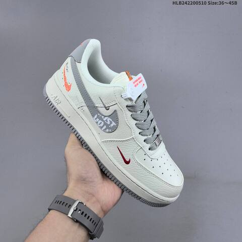 Nike Air Force 1 07 LV8 NH0601-605 Light Beige Grey Orange Red EU 36-45 Sneaker - Unisex BS-60425