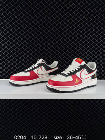 Nike Air Force 1 Low White Black Red 36-45 5 Lifestyle - Unisex (BS-72825)
