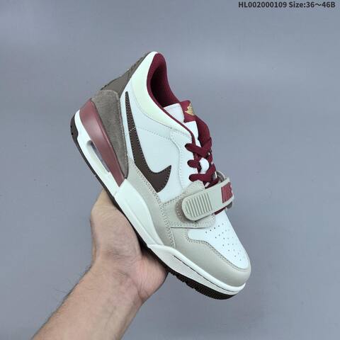 Jordan Air Jordan Legacy 312 Low White Burgundy Brown Cream 36 46B Lifestyle - Women's (BS-67044)