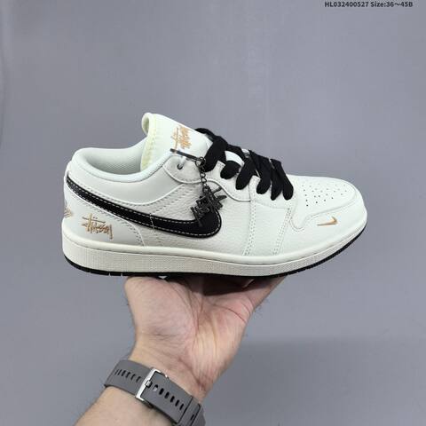 Jordan Air Jordan 1 Low White Black Gold EU 36-45 Basketball - Unisex (BS-65857)