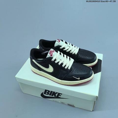 Jordan Nigel Sylvester x Air Jordan 1 Low OG SP Better With Time Black Sail Burgundy EU 40-47 5 Lifestyle - Men's (BS-66258)