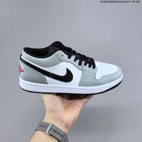 Jordan Air Jordan 1 Low Light Smoke Grey White Black 35 5-47 5 Casual - Unisex (BS-66230)