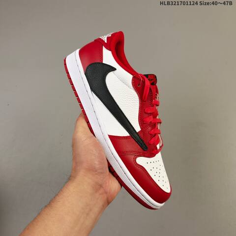 Nike Air Jordan 1 Low Red White Black EU 40-47 Casual - Men's (BS-63138)