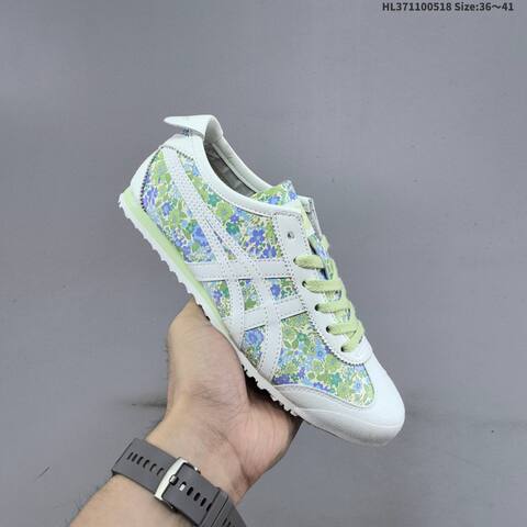 Onitsuka Tiger MEXICO 66 White Green Blue Floral EU 36-41 Sneaker Casual Sneakers - Unisex (BS-68825)