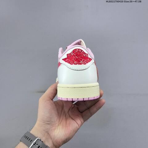 Jordan Air Jordan 1 Low x Travis Scott Pink White Red EU 36-47 5 Casual - Unisex (BS-66115)