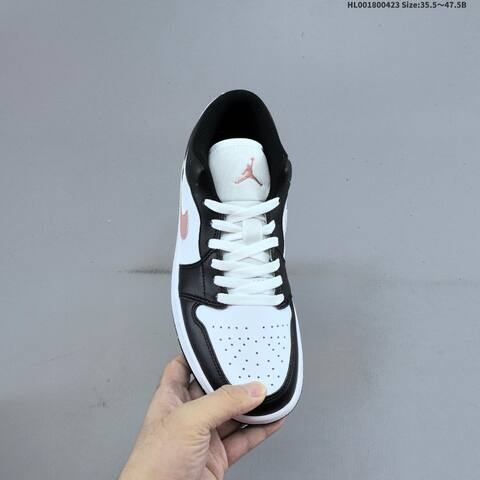 Jordan Air Jordan 1 Low Black White Pink 35 5 47 5B Casual - Unisex (BS-66081)