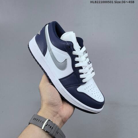 Jordan Air Jordan 1 Low Aluminum White Navy EU 36 45 Casual - Unisex (BS-66059)